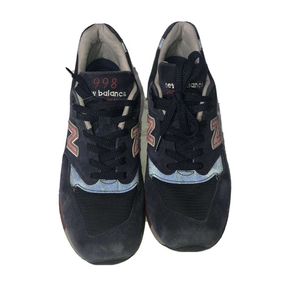 New Balance 998 MB Navy Blue Red Suede‎ Sneakers Size 10.5 Men main image 4